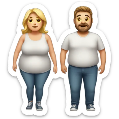 over weight couple sticker