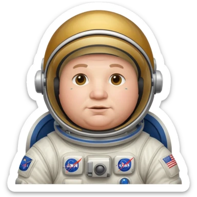 astronaut very fat man sticker