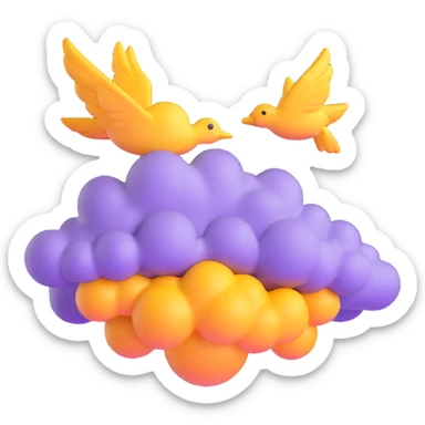 golden yellow Flying Nimbus cloud from Dragon Ball anime sticker