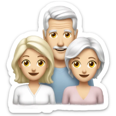 White man with grey hair with two white blonde wives sticker