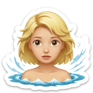 blonde girl in hurricane  sticker