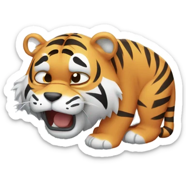a tiger that is sad and crying sticker