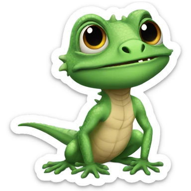 Lizard with black hairs sticker