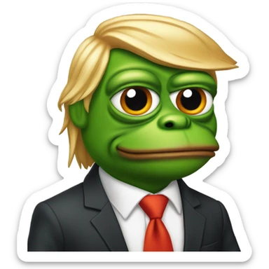 Pepe the frog as Donald trump sticker