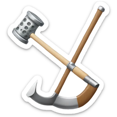Hammer and fishing pole sticker