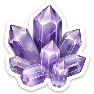 Pastel lavender white-banded Amethyst crystals sticker