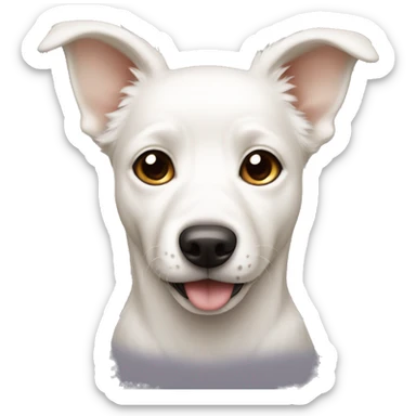 a white dog had beige colored ears sticker