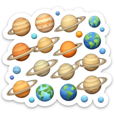 12 planets emojis I need a line for each planet mercury sticker