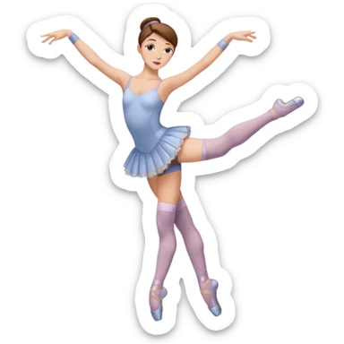 Ballet dancer in over the knee socks and brown hair sticker