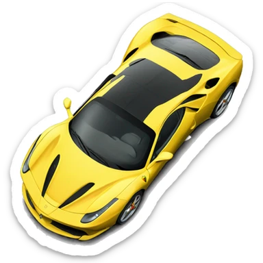 carro Ferrari amarillo sticker