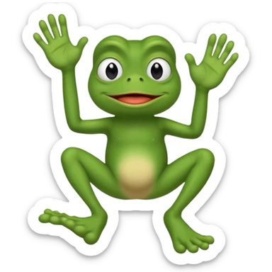 Pepe holding a give me feet sign sticker