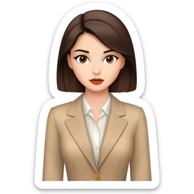 Elegant brunette model with stylish outfit sticker