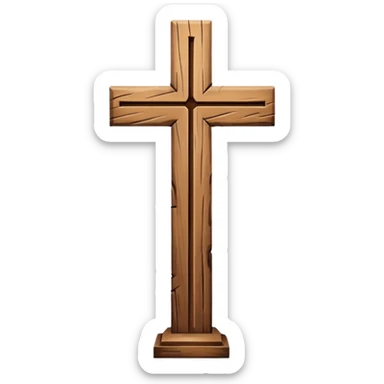 wooden christian cross no base sticker