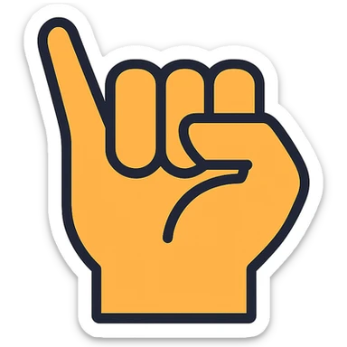 stylized icon of a fist with the pinky finger pointing outward, minimal design sticker