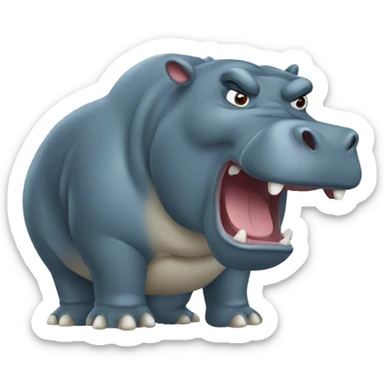 Angry hippopotamus sticker