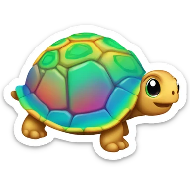 Rainbow adopt me turtle with spiral shell dazzled  sticker