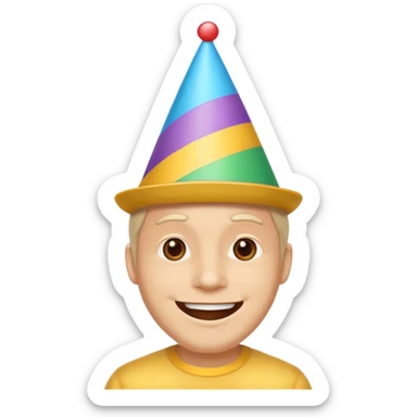 man with party hat sticker