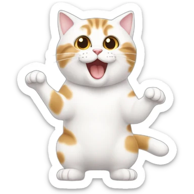 un chat qui se leche la patte sticker