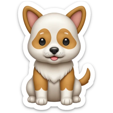 Un emoji de un perrito blanco no es de pelo largo sticker