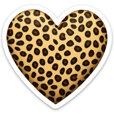 Leopard print heart sticker