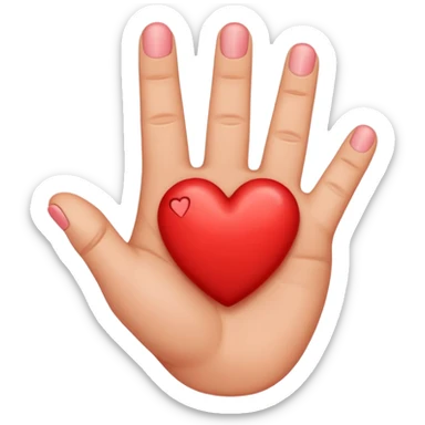 Middle finger with heart sticker