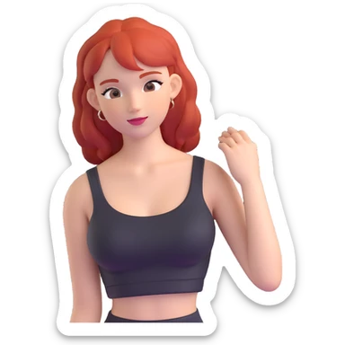 red-haired girl in a crop top sticker