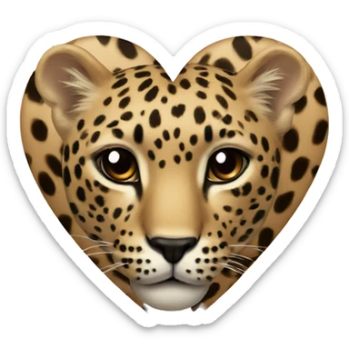 Beige heart with leopard sticker