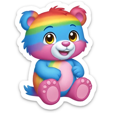 Rainbow care bear sticker