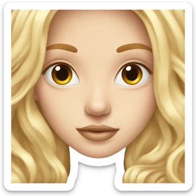 Pretty fair skin colour with golden long hairs sticker