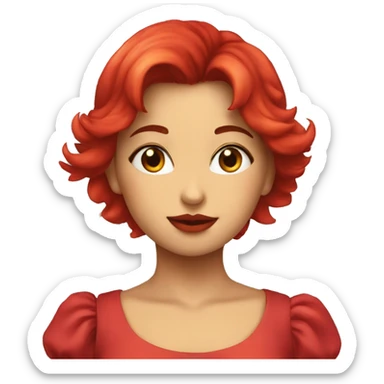 chica peli roja tirando un beso sticker