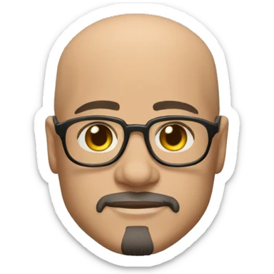 Tony stark is a bald, fat physicist with black bone glasses without beards sticker
