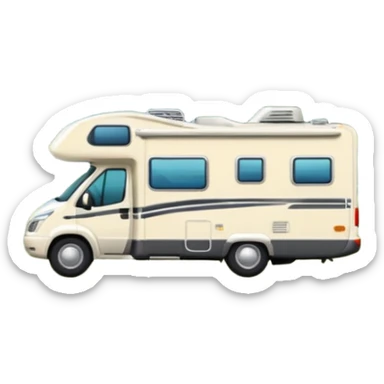 Class A motorhome. Out the motorhom at a camp site  sticker