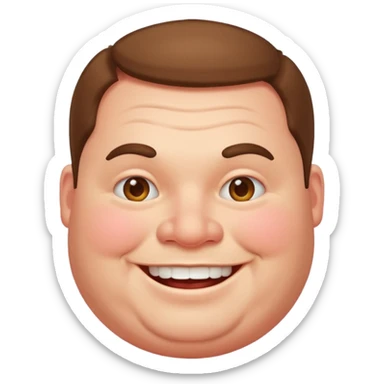 fat happy man with rosy cheeks grinning sticker