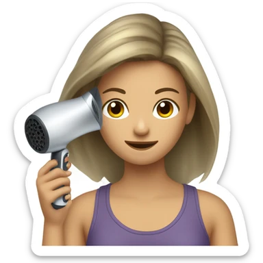 girl dries sail with hair dryer sticker