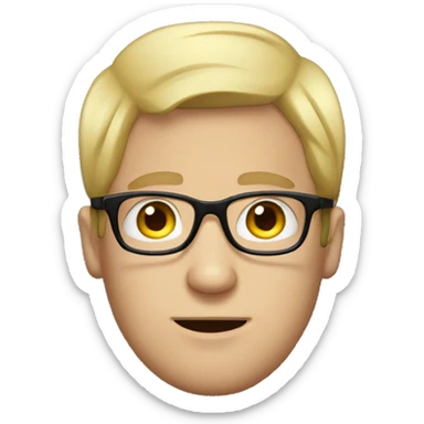 white man young with dark earglasses for pfp sticker