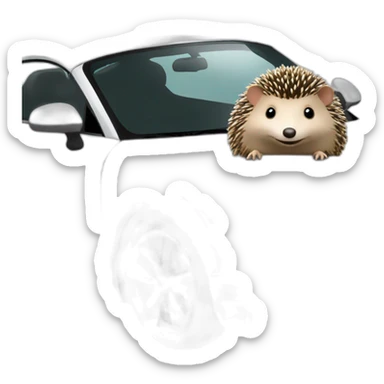 Hedgehog driving a audi TT car sticker