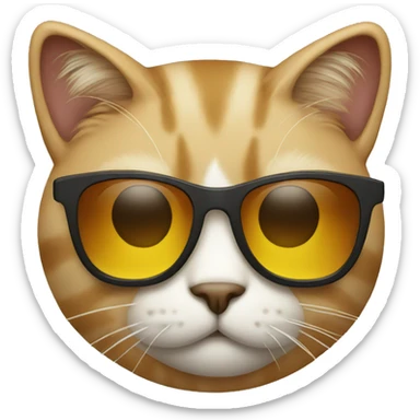 Cat with sunglasses sticker