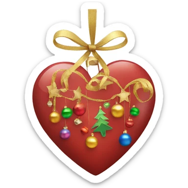 Heart with Christmas decorations  sticker