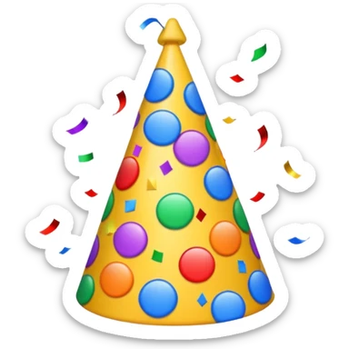 Happy Birthday Confetti Hat without Human sticker