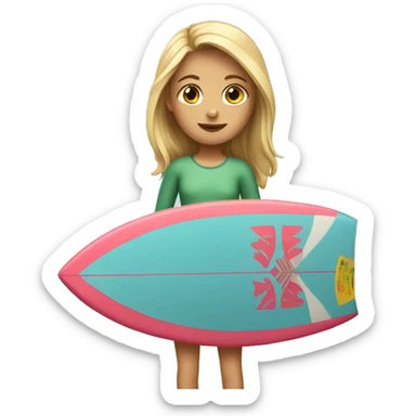 girl with surfboard sticker