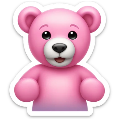 pink teddy bear wearing a friendship brazalet sticker