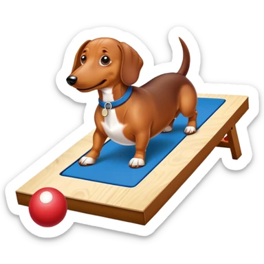Wiener dog playing cornhole sticker
