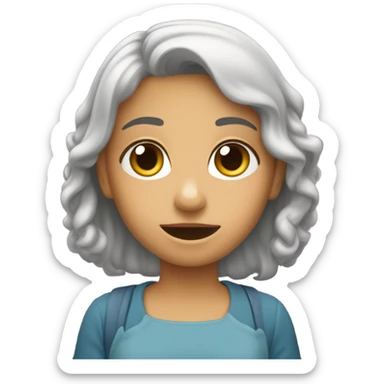 una bambina che guarda un telefono sticker