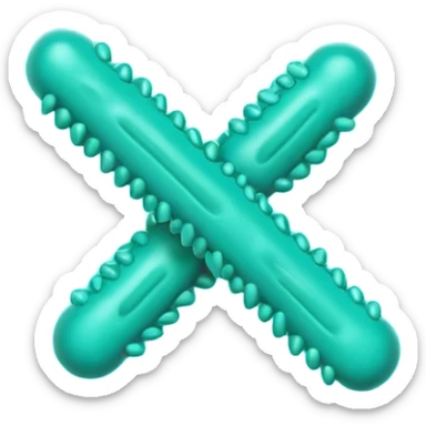 Multiple Lactobacillus bacteria emojis, thick rod shape, teal green, soft fibrous texture, clean ingredient icon style
 sticker