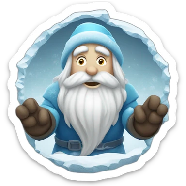 cool Father Frost Rock sign sticker