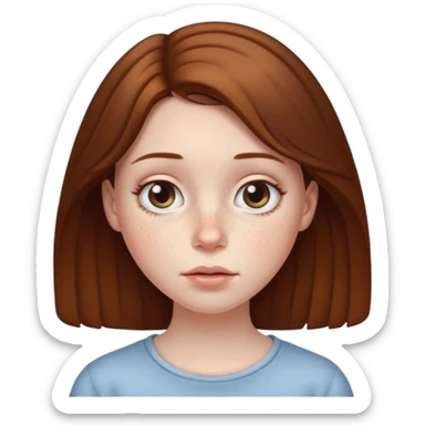 brown haired girl puffy swollen eyes sticker
