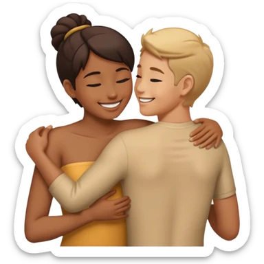 rubbing each others back sticker