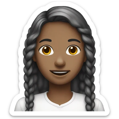 Girl with braces with white dressing in her face sticker