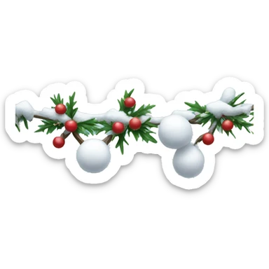 snow and garland sticker