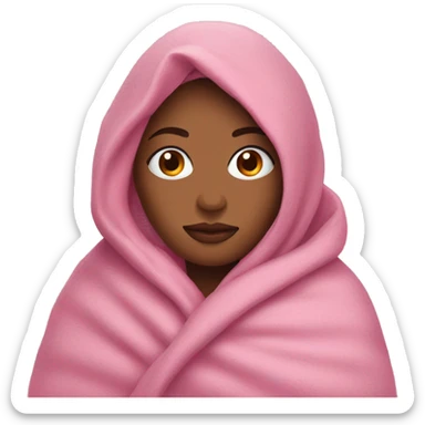 woman wrapped in pink blanket sticker
